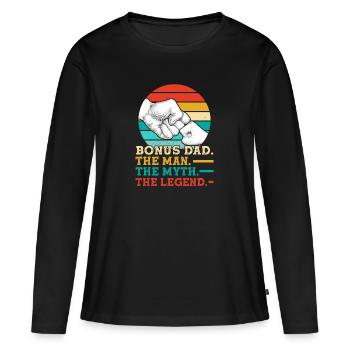 Bonus Papa Bonus Papa Cadeau - T-shirt manches longues Premium bio Femme - noir - Devant - Julia (174cm)