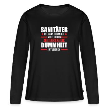 Sanitäter Rettungssanitäter Geschenk - Frauen Premium Bio Langarmshirt - Schwarz - Vorne - Julia (174cm)