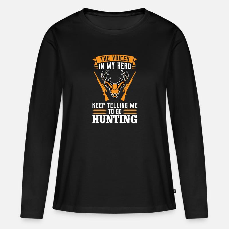 Jagdjäger Jagd Geschenk - Frauen Premium Bio Langarmshirt - Schwarz