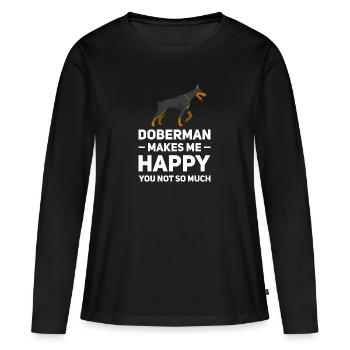 Doberman Doberman Cadeau - T-shirt manches longues Premium bio Femme - noir - Devant - Julia (174cm)