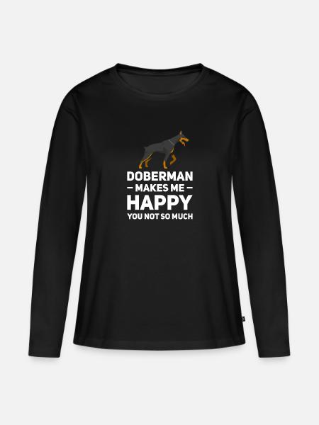 Dobermann Dobermann Geschenk - Frauen Premium Bio Langarmshirt - Schwarz