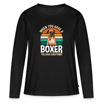 Boxer Boxer Cadeau - T-shirt manches longues Premium bio Femme - noir - Devant - Julia (174cm)