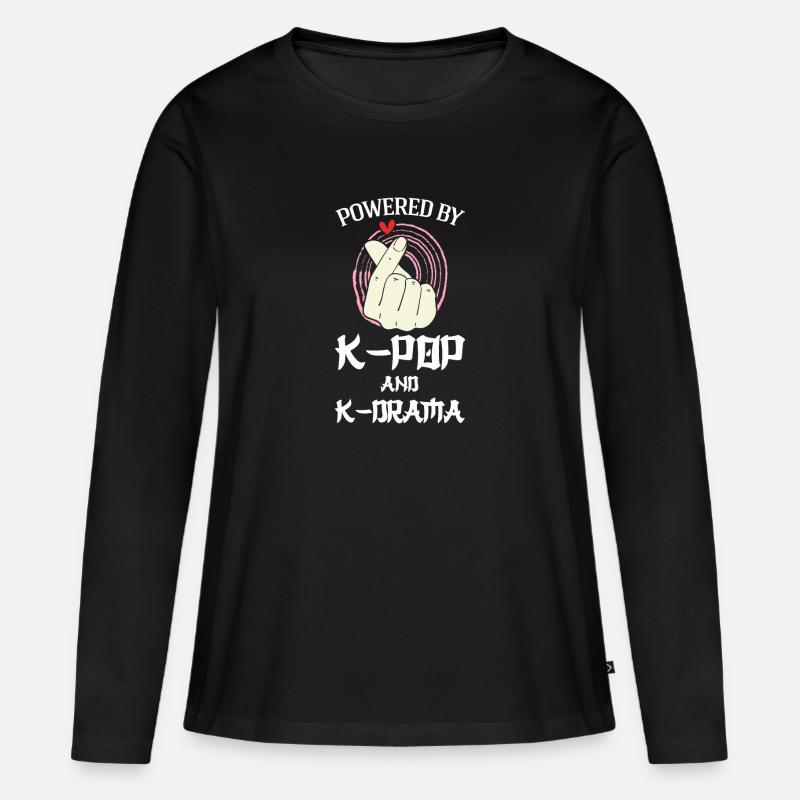 K-Pop-K-Pop-Merch K-Pop-Waren Geschenk - Frauen Premium Bio Langarmshirt - Schwarz
