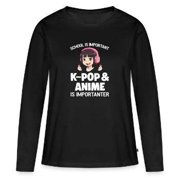 K-Pop-K-Pop-Merch K-Pop-Waren Geschenk - Frauen Premium Bio Langarmshirt - Schwarz - Vorne - Julia (174cm)