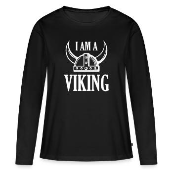 Ich bin ein Wikinger - Frauen Premium Bio Langarmshirt - Schwarz - Vorne - Julia (174cm)