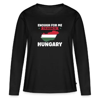 Ungarn ungarische ungarische Flagge Geschenk - Frauen Premium Bio Langarmshirt - Schwarz - Vorne - Julia (174cm)
