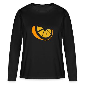 Orange - T-shirt manches longues Premium bio Femme - noir - Devant - Julia (174cm)