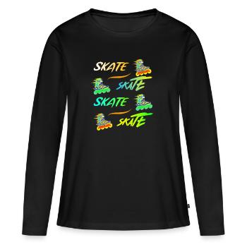 Patiner, patiner, patiner en ligne. - T-shirt manches longues Premium bio Femme - noir - Devant - Julia (174cm)
