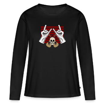 Rock rock hard rock concert de guitare - T-shirt manches longues Premium bio Femme - noir - Devant - Julia (174cm)