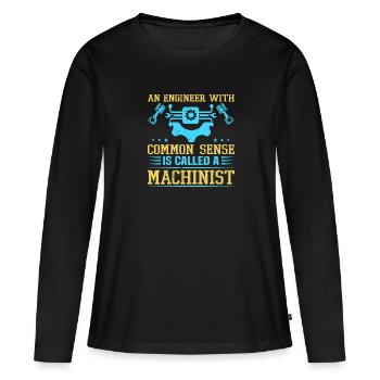 Funny Machinist Machine Operator Machining - Women's Premium Organic Long Sleeve Shirt - black - Front - Julia (174cm)