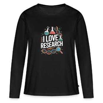 J’aime la recherche Science Passionné d’ADN Design - T-shirt manches longues Premium bio Femme - noir - Devant - Julia (174cm)