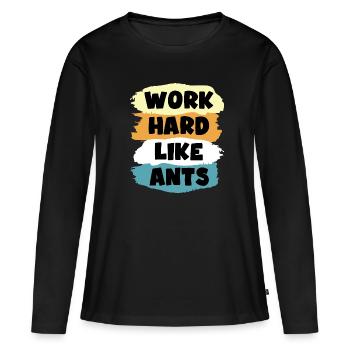 fourmi fourmi amis fourmi fraîche fourmi disant fourmi - T-shirt manches longues Premium bio Femme - noir - Devant - Julia (174cm)