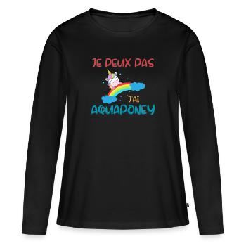 Ich kann nicht, ich habe Aquapony - Frauen Premium Bio Langarmshirt - Schwarz - Vorne - Julia (174cm)