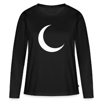 crescent moon - Women's Premium Organic Long Sleeve Shirt - black - Front - Julia (174cm)