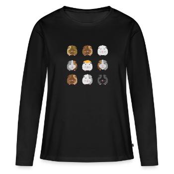 Neuf visages de cobayes - T-shirt manches longues Premium bio Femme - noir - Devant - Julia (174cm)
