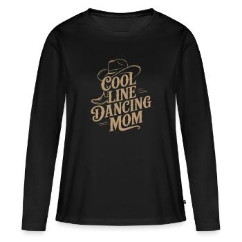 Line Dance Mom Line Dance Mom Cadeau - T-shirt manches longues Premium bio Femme - noir - Devant - Julia (174cm)