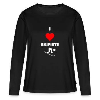 I LOVE SKIP - T-shirt manches longues Premium bio Femme - noir - Devant - Julia (174cm)