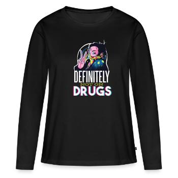 Absolument pas sur les drogues - Festival - T-shirt manches longues Premium bio Femme - noir - Devant - Julia (174cm)