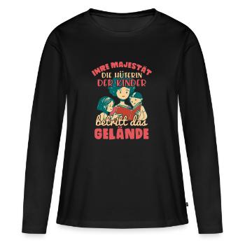 ERZIEHERIN / KINDER / TANTE / OMA - Frauen Premium Bio Langarmshirt - Schwarz - Vorne - Julia (174cm)