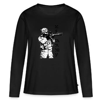 US Army, United States, Army, America - Women's Premium Organic Long Sleeve Shirt - black - Front - Julia (174cm)