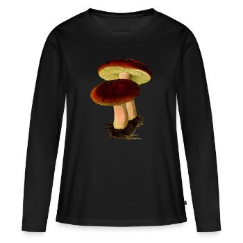 champignons champignons vegetables126 veggie veggie champignons - T-shirt manches longues Premium bio Femme - noir - Devant - Julia (174cm)
