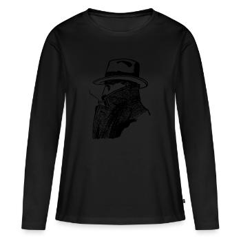 Agent Mafia Design - T-shirt manches longues Premium bio Femme - noir - Devant - Julia (174cm)
