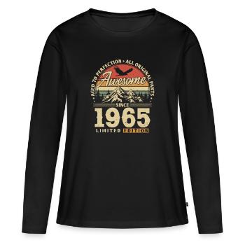 Excellent depuis 1965 - T-shirt manches longues Premium bio Femme - noir - Devant - Julia (174cm)