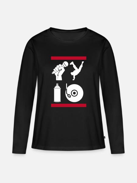 Die 4 Elemente des Hip-Hop - Frauen Premium Bio Langarmshirt - Schwarz