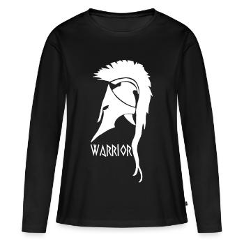 Antiker weißer Kriegerhelm - Frauen Premium Bio Langarmshirt - Schwarz - Vorne - Julia (174cm)