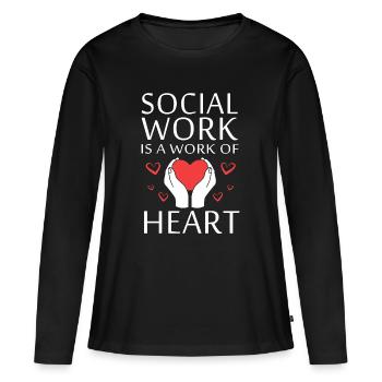 Social Worker Social Pedagogue Social Worker - Women's Premium Organic Long Sleeve Shirt - black - Front - Julia (174cm)