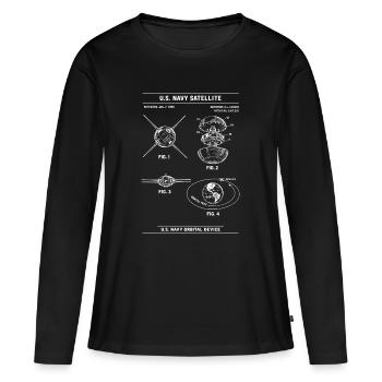 Schéma du plan des satellites de la Marine - T-shirt manches longues Premium bio Femme - noir - Devant - Julia (174cm)