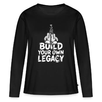 Construisez votre propre héritage - T-shirt manches longues Premium bio Femme - noir - Devant - Julia (174cm)