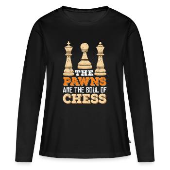 Schach Schachspieler Schachbrett - Frauen Premium Bio Langarmshirt - Schwarz - Vorne - Julia (174cm)