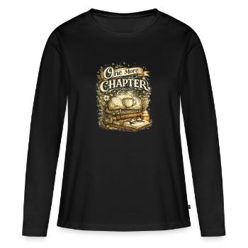 Ein weiteres Kapitel: Lesebegeisterte - Frauen Premium Bio Langarmshirt - Schwarz - Vorne - Julia (174cm)
