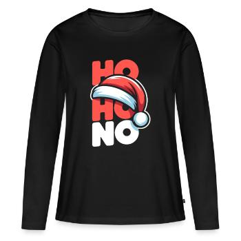 Ho Ho Pas de Noël - T-shirt manches longues Premium bio Femme - noir - Devant - Julia (174cm)