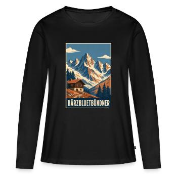 Bündner - Frauen Premium Bio Langarmshirt - Schwarz - Vorne - Julia (174cm)