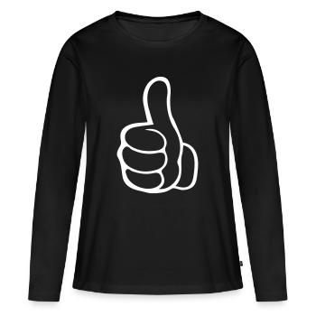 Comme une main - T-shirt manches longues Premium bio Femme - noir - Devant - Julia (174cm)