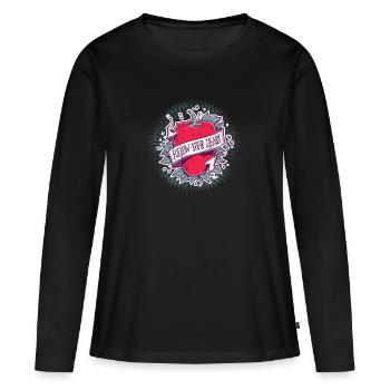 Follow Your Heart - T-shirt manches longues Premium bio Femme - noir - Devant - Julia (174cm)