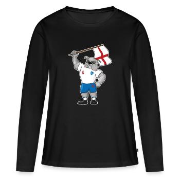 ANGLETERRE Football Britain Football Bulldog Bulldog - T-shirt manches longues Premium bio Femme - noir - Devant - Julia (174cm)