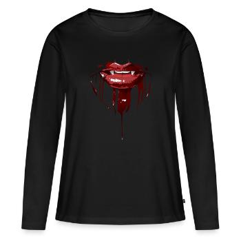 Vampire - T-shirt manches longues Premium bio Femme - noir - Devant - Julia (174cm)