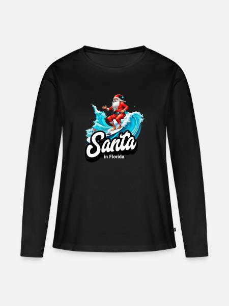 Santa Claus Florida - Frauen Premium Bio Langarmshirt - Schwarz