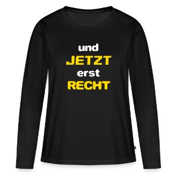 et MAINTENANT DROIT - T-shirt manches longues Premium bio Femme - noir - Devant - Julia (174cm)