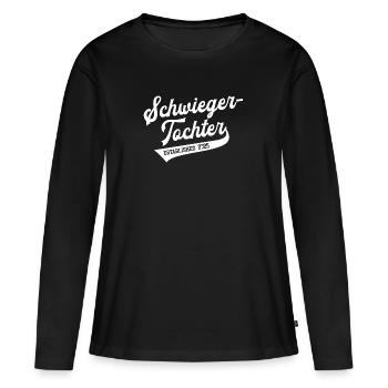 Schwiegertochter 2025 Hochzeit Heirat Ehe Tochter - Frauen Premium Bio Langarmshirt - Schwarz - Vorne - Julia (174cm)