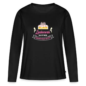 Lackiererin Geburtstag Geburtstagsgeschenk Malerin - Frauen Premium Bio Langarmshirt - Schwarz - Vorne - Julia (174cm)