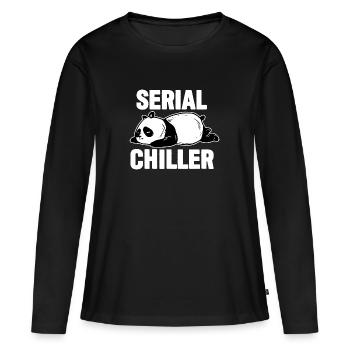 Panda Funny - Refroidisseur en série - T-shirt manches longues Premium bio Femme - noir - Devant - Julia (174cm)