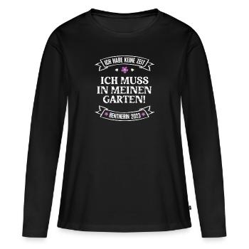 Rentnerin 2023 Hobby Gärtnerin Garten Oma Rente - Frauen Premium Bio Langarmshirt - Schwarz - Vorne - Julia (174cm)
