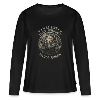 Renne! - Frauen Premium Bio Langarmshirt - Schwarz - Vorne - Julia (174cm)