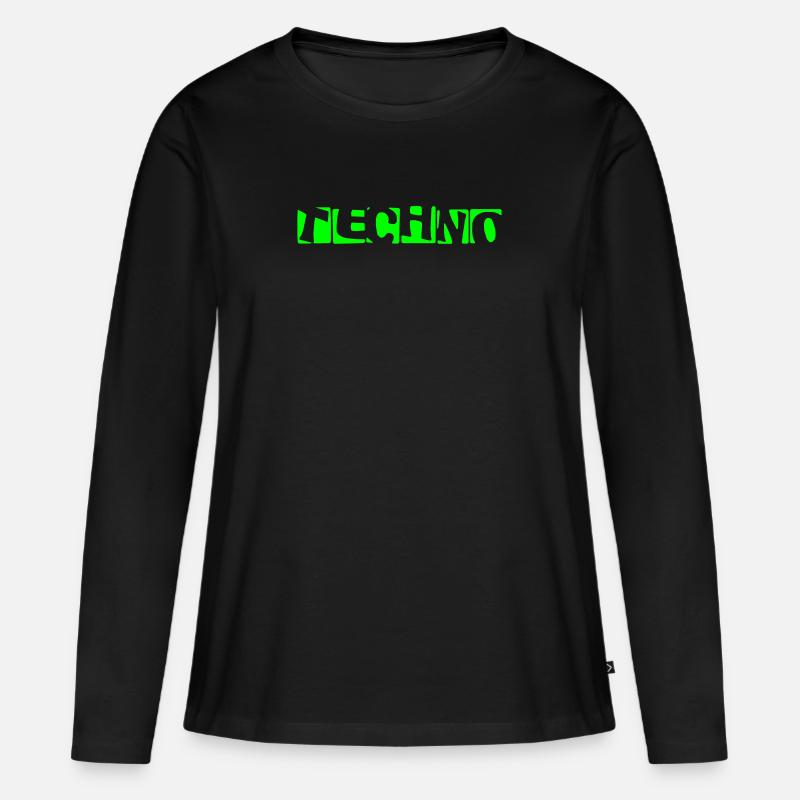 034 - Techno - Frauen Premium Bio Langarmshirt - Schwarz
