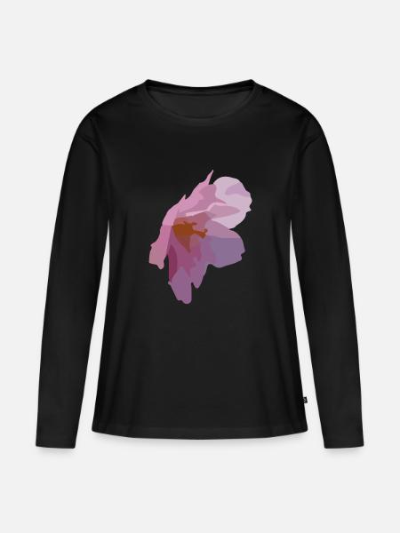 Blüten - Frauen Premium Bio Langarmshirt - Schwarz