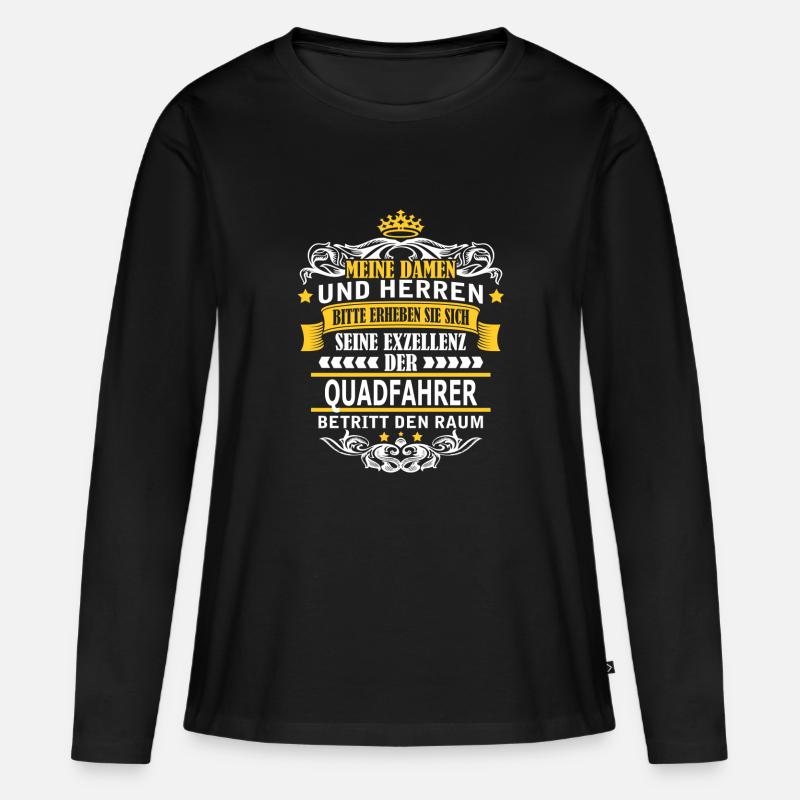 QUADFAHRER - Frauen Premium Bio Langarmshirt - Schwarz